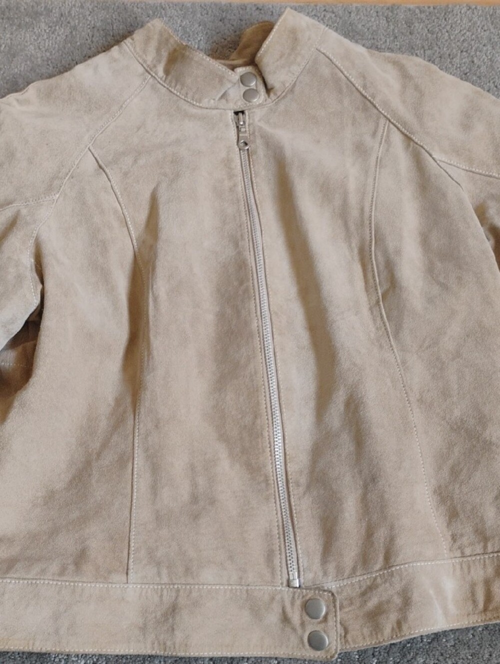 Wilsons Leather Beige Suede Zip Front Jacket - Picture 2 of 12